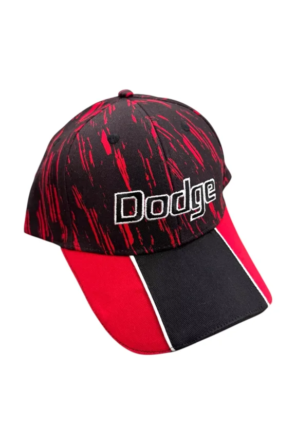 Black & Red Dodge Logo Zebra Hat Cap