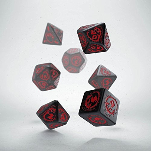 Black & Red Dragons Dice (7)