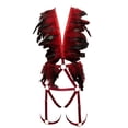 thumbnail image 1 of Black  Red Feather Top  Garter Bottom Set, 1 of 1