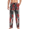thumbnail image 1 of Black Red Flower Men's Pajama Pants Lightweight Sleepwear Bottom Lounge Pants, 1 of 6