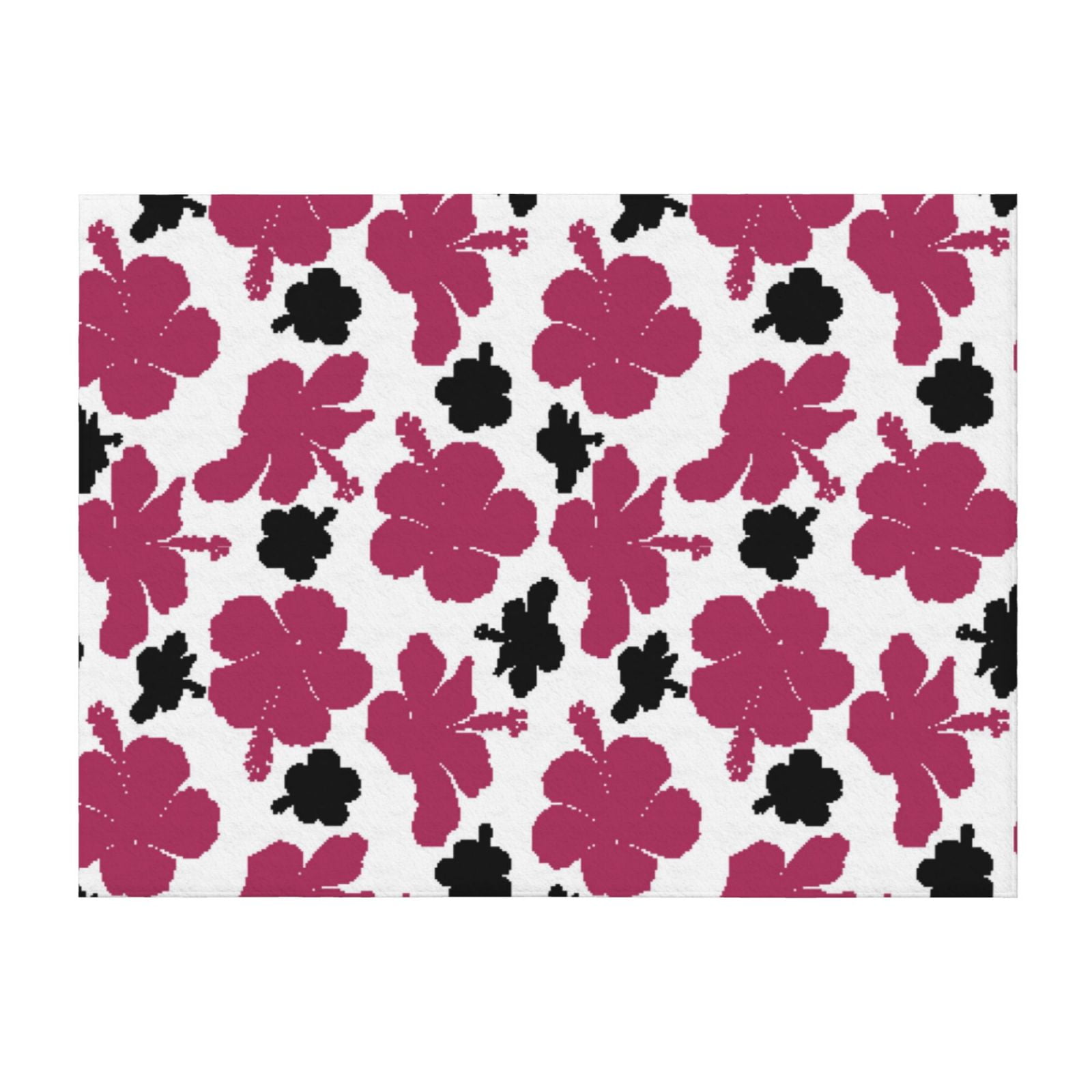 Black Red Flower Throw Blanket for Couch, Super Soft Fuzzy Comfy Warm