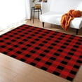 thumbnail image 1 of Black Red Geometric Plaid Area Rug, Red Black Buffalo Plaid Farmhouse Rugs, With Anti-Slip Backing Washable Indoor Carpet For Living Room Bedroom Study Dining Room 5x7ft, 1 of 6