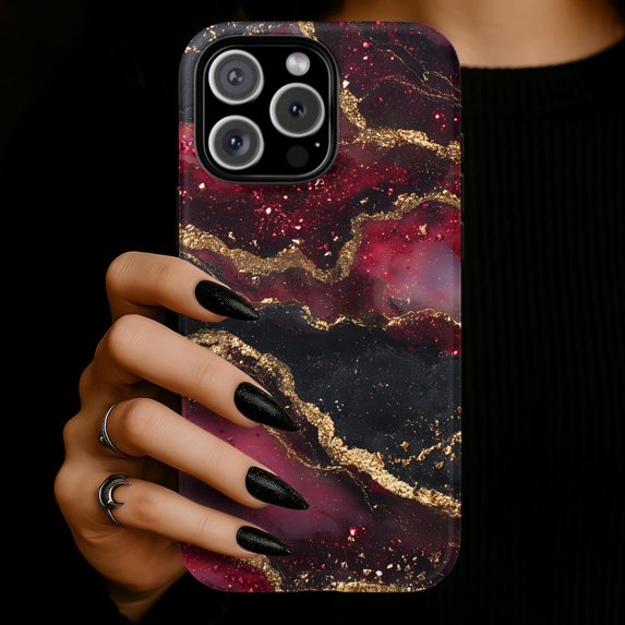 Stylish Black and Red Ripple Design Phone Case main image 0