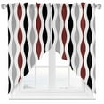 thumbnail image 1 of Black Red Gray Swag Valances for Windows 2 Pack Medieval Print Waves Geometric Swag Kitchen Curtains 45 Inches Long Rod Pocket Short Window Treatment for Kitchen Bathroom 36"x45", 1 of 8