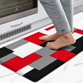 thumbnail image 1 of Black Red Grey White Kitchen Rug Anti-Fatigue Kitchen Mat for Floor Abstract Art Geometric Waterproof Non-Slip Kitchen Mat and Rug 17.3"x29.5" PVC Kitchen Floor Rug Mat for Home Sink Laundry, 1 of 6