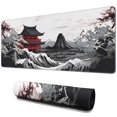 thumbnail image 1 of Black and Red Japanese Landscapes Gaming Mouse Mat, Wave Rectangle Large Non-Slip Rubber Gaming Mouse Pad with Stitched Edges, Office Mouse Pad for Women Men Kids, 31.5x11.8in, 1 of 7
