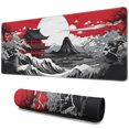 thumbnail image 1 of Black and Red Japanese Landscapes Gaming Mouse Mat, Wave Rectangle Large Non-Slip Rubber Gaming Mouse Pad with Stitched Edges, Office Mouse Pad for Women Men Kids, 31.5x11.8in, 1 of 7