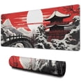 thumbnail image 1 of Black and Red Japanese Landscapes Gaming Mouse Mat, Wave Rectangle Large Non-Slip Rubber Gaming Mouse Pad with Stitched Edges, Office Mouse Pad for Women Men Kids, 31.5x11.8in, 1 of 7