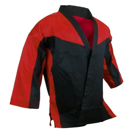 Black Red Karate Top Only Demo Team Open Taekwondo Jacket Gi Freestyle Competition Martial Arts (#4)