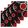 thumbnail image 1 of Black Red Kitchen Dish Towels for Drying Dishes Set of 4, White Circle Geometric Abstract Texture Waffle Weave Microfiber Hand Tea Bathroom Towels Quick Dry & Absorbent Towel 12x12, 1 of 7