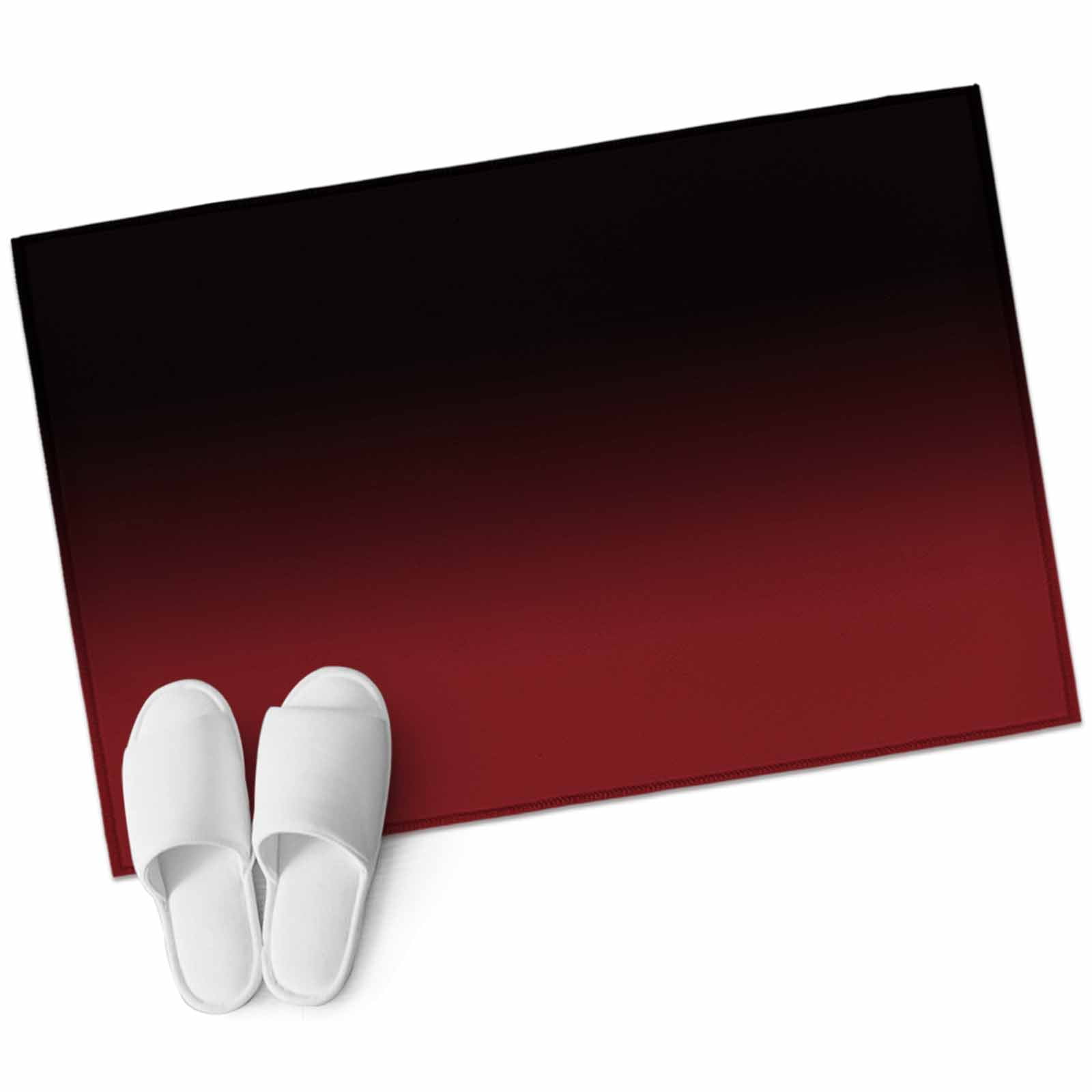Black Red Ombre Bathroom Mat 2x3 FT, Non Slip Small Kitchen Mat, Modern Abstract Art Gradient Washable Soft Backed Front Door Throw Rug Non-Shedding Indoor Outdoor Doormat for Entryway Sink