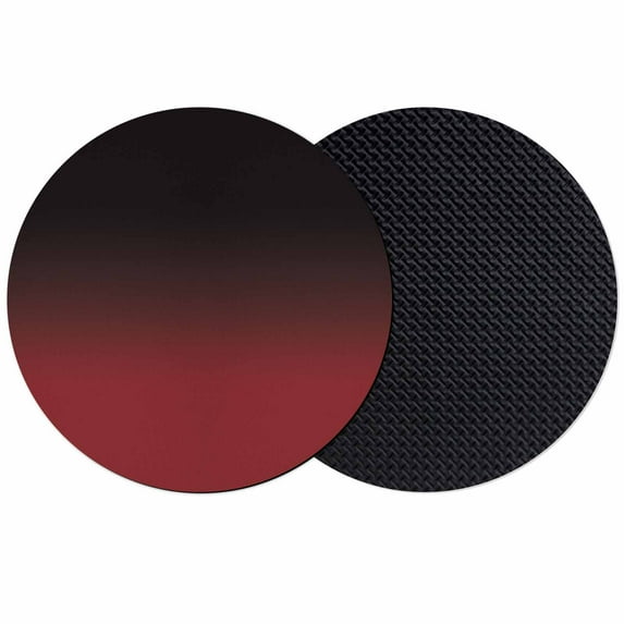 Black Red Ombre Coasters Set of 2, Soft Absorbent Coasters for Drinks, Modern Abstract Art Gradient Non-Slip Cup Coaster Mat with Rubber Bottom for Home Kitchen Desk Coffee Bar Table Decor 4"