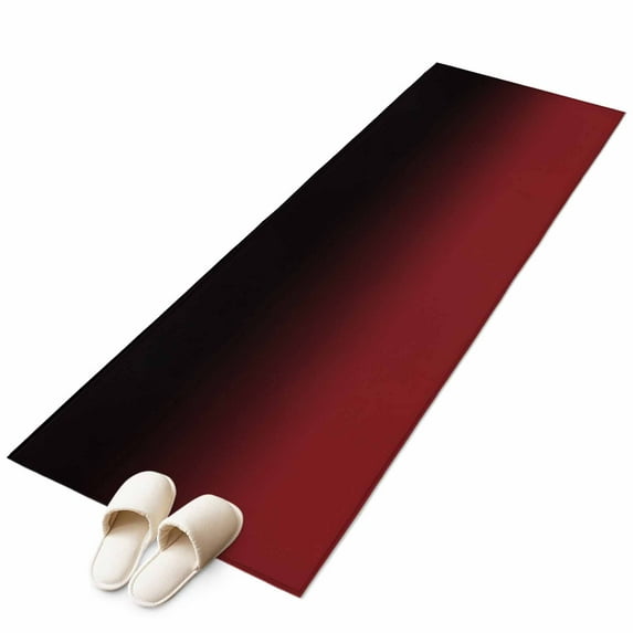 Black Red Ombre Runner Rug 2x6 FT, Non Slip Hallway Carpet, Modern Abstract Art Gradient Washable Soft Floor Carpet Throw Runner Carpet Long Rug for Entryway Kitchen Bedside Sliding Door