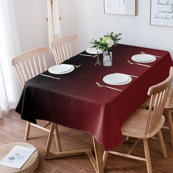 Black Red Ombre Tablecloth Rectangle Table Cloth 60x102 , Waterproof Tablecloth Outdoor Table Cloth, Modern Abstract Art Gradient Washable Table Cover for Kitchen Dining Party