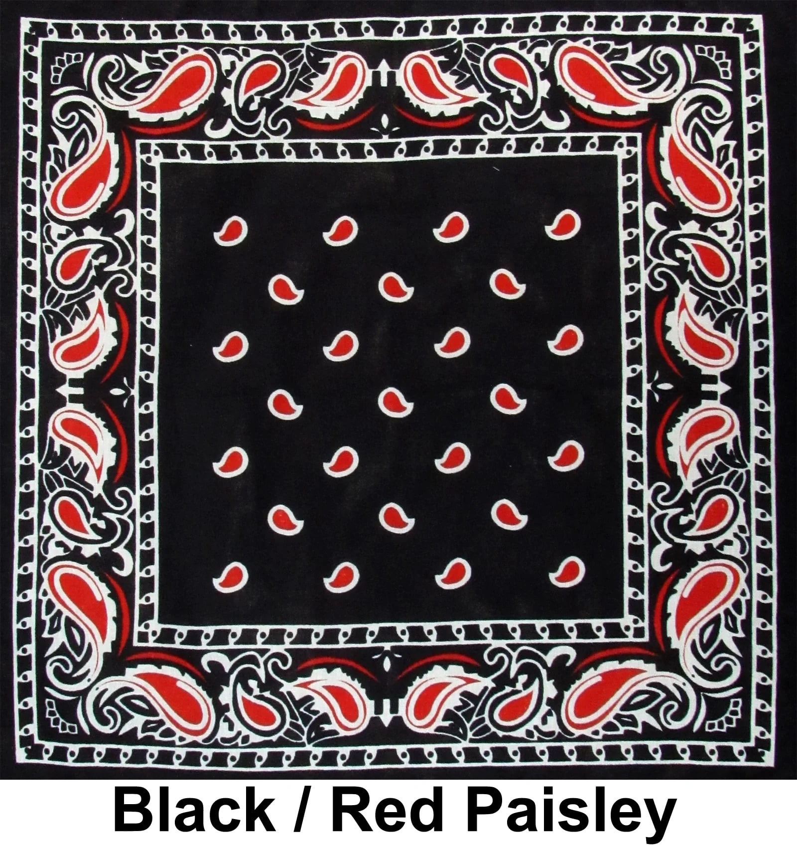 1 Pack 22x22 inch 100% Cotton Paisley Bandana Large Handkerchief Cowboy