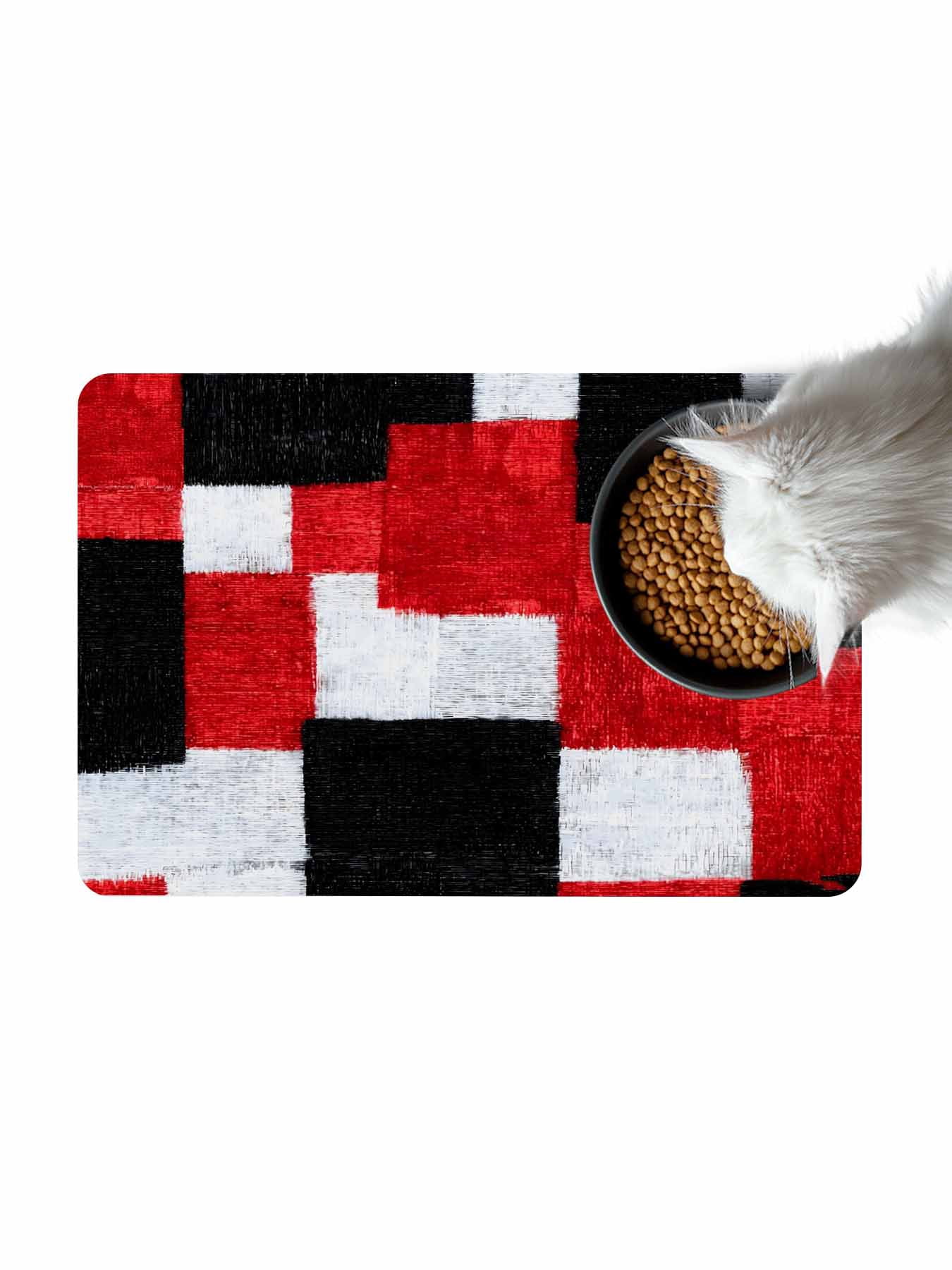 Black Red Patchwork Doormat Non Slip Diatomaceous Earth Door Mat ...