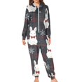 thumbnail image 1 of Black Red Plaids White Rabbits Christmas Adult's Hoodie Onesie Jumpsuit One-Piece Pajamas with Zipper Unisex for Holiday S, 1 of 7