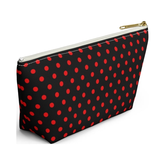 Black Red Polka Dots Makeup Bag Cosmetic Bag-Accessory Pouch