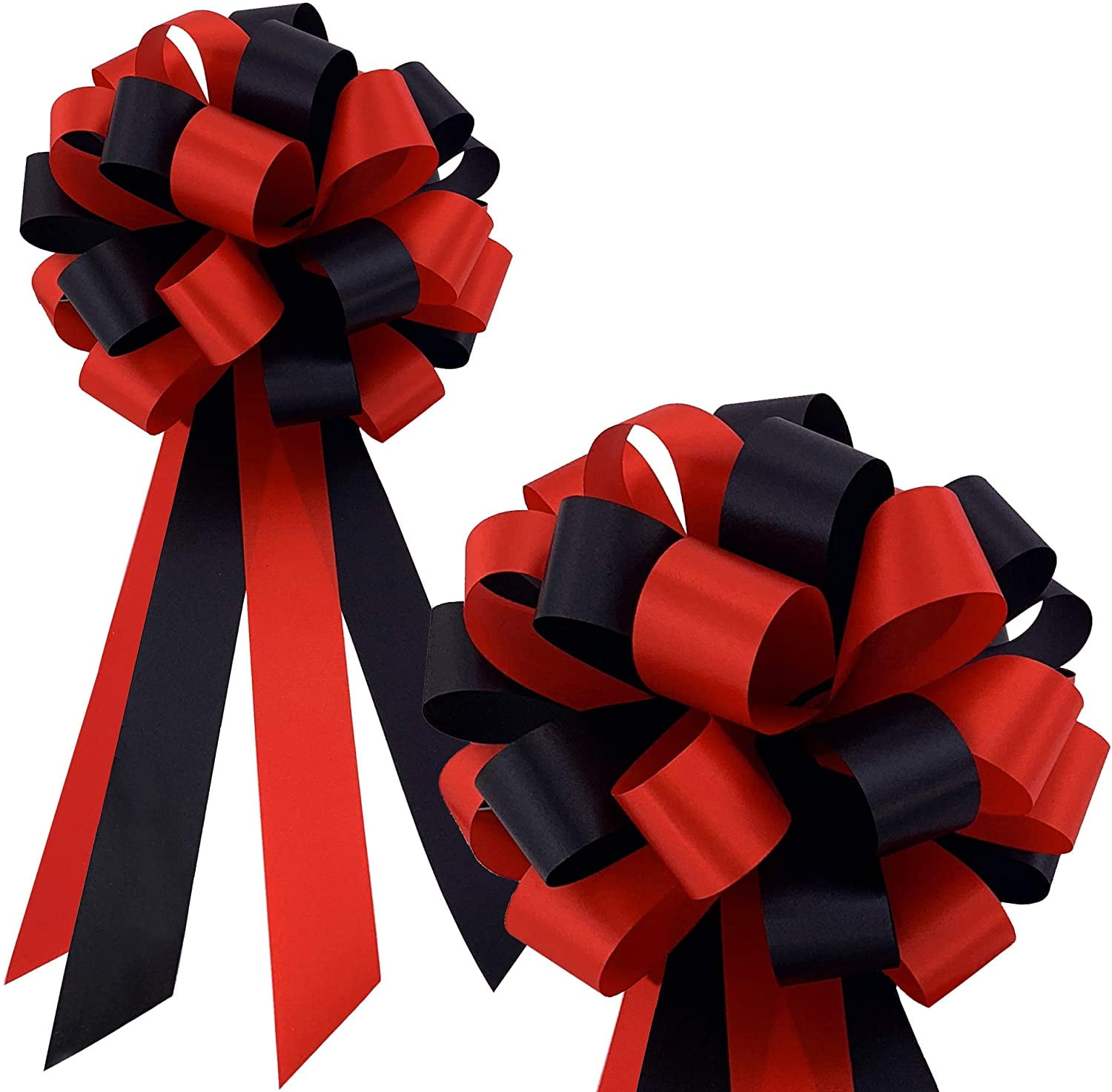 12 Pieces 1.2 Inch Big Red Pull Flower Ribbon - Gift Wrap - at 