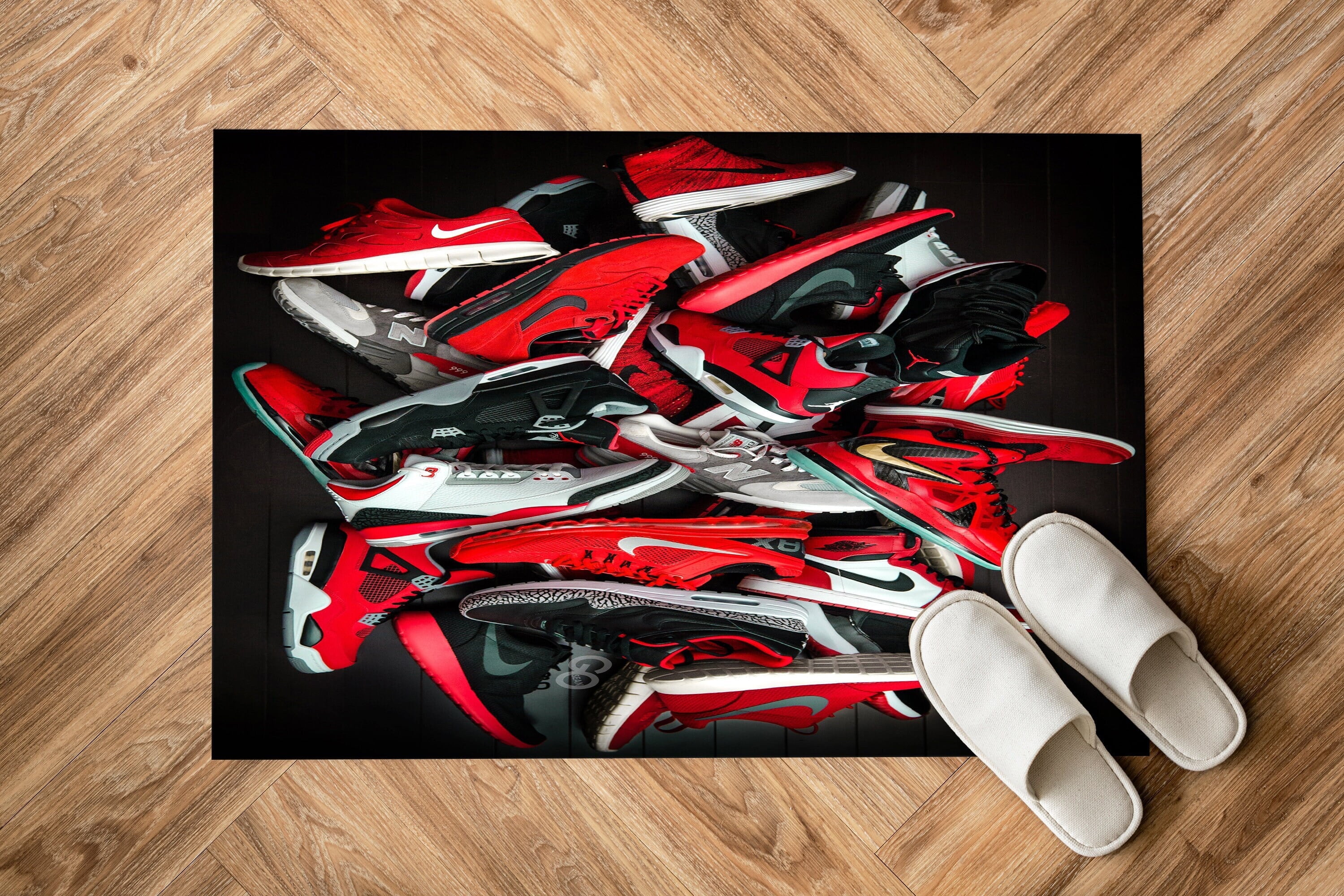 Black and Red Rug, Personalized Gifts Rug, Salon Rug, Runner Rugs ...