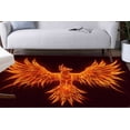 thumbnail image 1 of Black and Red Rug, Rugs, Bath Rugs, Phoenix Rug, Character Rug, Orange Rugs, Character Rugs, Bathroom Rug, Nursery Rug, Printed Rug, 2.6'x9.2' - 80x280 cm, 1 of 8