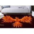 thumbnail image 1 of Black and Red Rug, Rugs, Bath Rugs, Phoenix Rug, Character Rug, Orange Rugs, Character Rugs, Bathroom Rug, Nursery Rug, Printed Rug, 2.6'x9.2' - 80x280 cm, 1 of 8