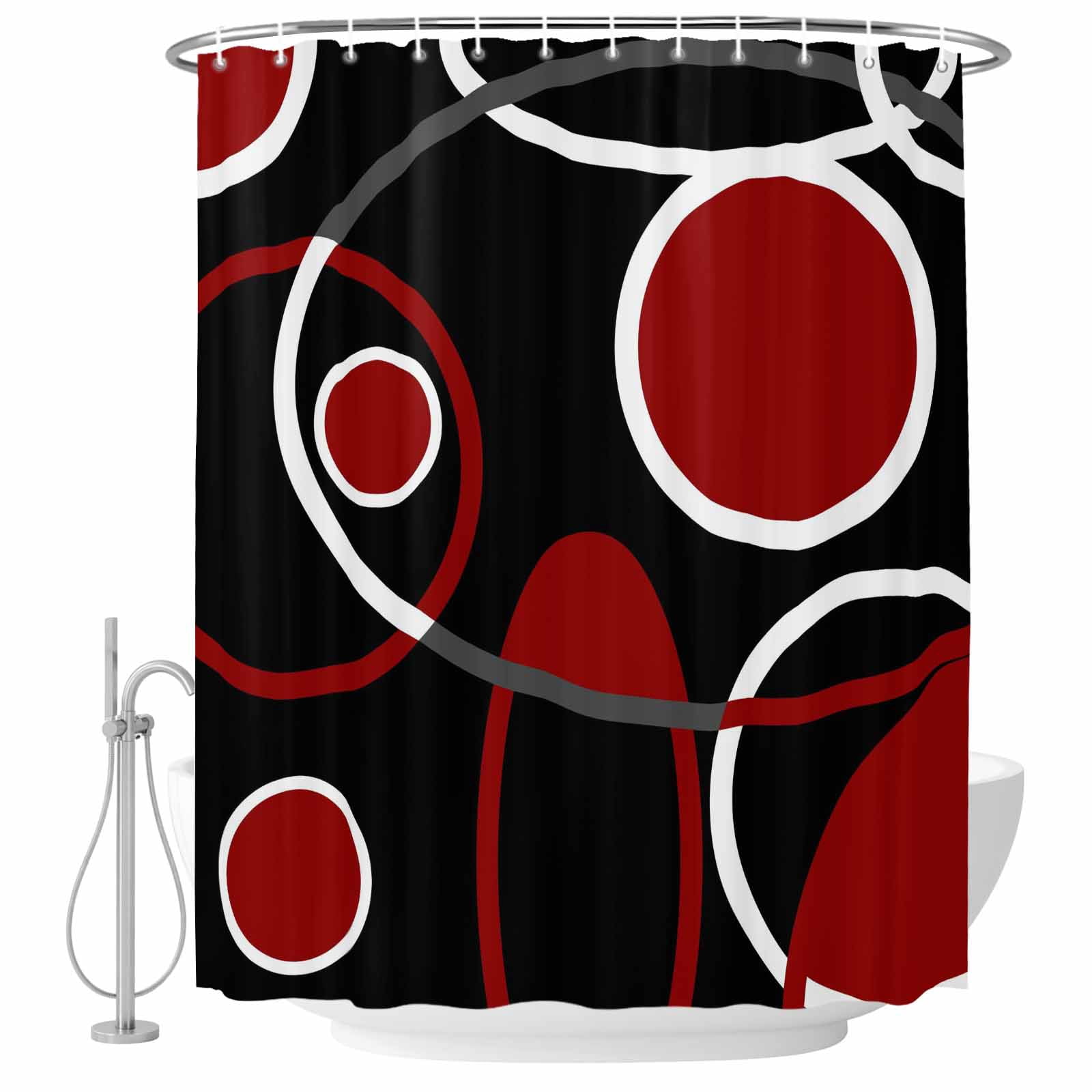 Black And Red Shower Curtainnull