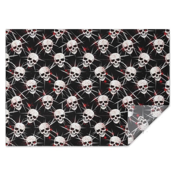 Black Red Skull Burst Pattern Rectangle Tablecloth 60"x84",Waterproof Polyester Rectangle Table Cloth, Wipeable Spillproof Polyester Tablecloth for Dining, Camping, Indoor and Outdoor