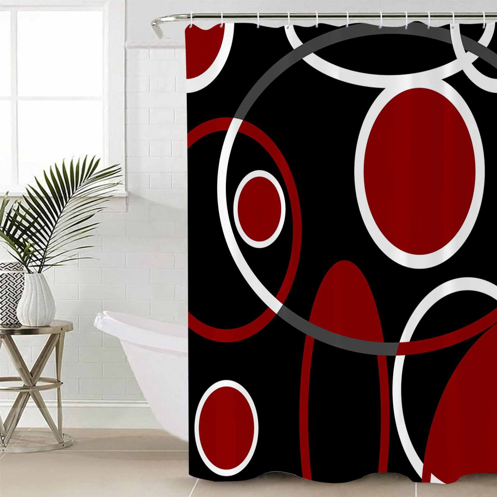 Black And Red Shower Curtainnull