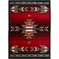 Black Red Southwestern 6x8 Area Rug Contemporary Floor Décor Carpet Rugs - Actual Size 5'2" x 7'4"