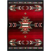 Black Red Southwestern 2x3 Area Rug Contemporary Floor D cor Mat Carpet Rugs - Actual Size 19 x 211