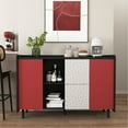 thumbnail image 1 of Black Red Storage Cabinet | Multiple Usage Scenarios for Home | MDF Material for Strength | Solve Clutter Problem, 1 of 2