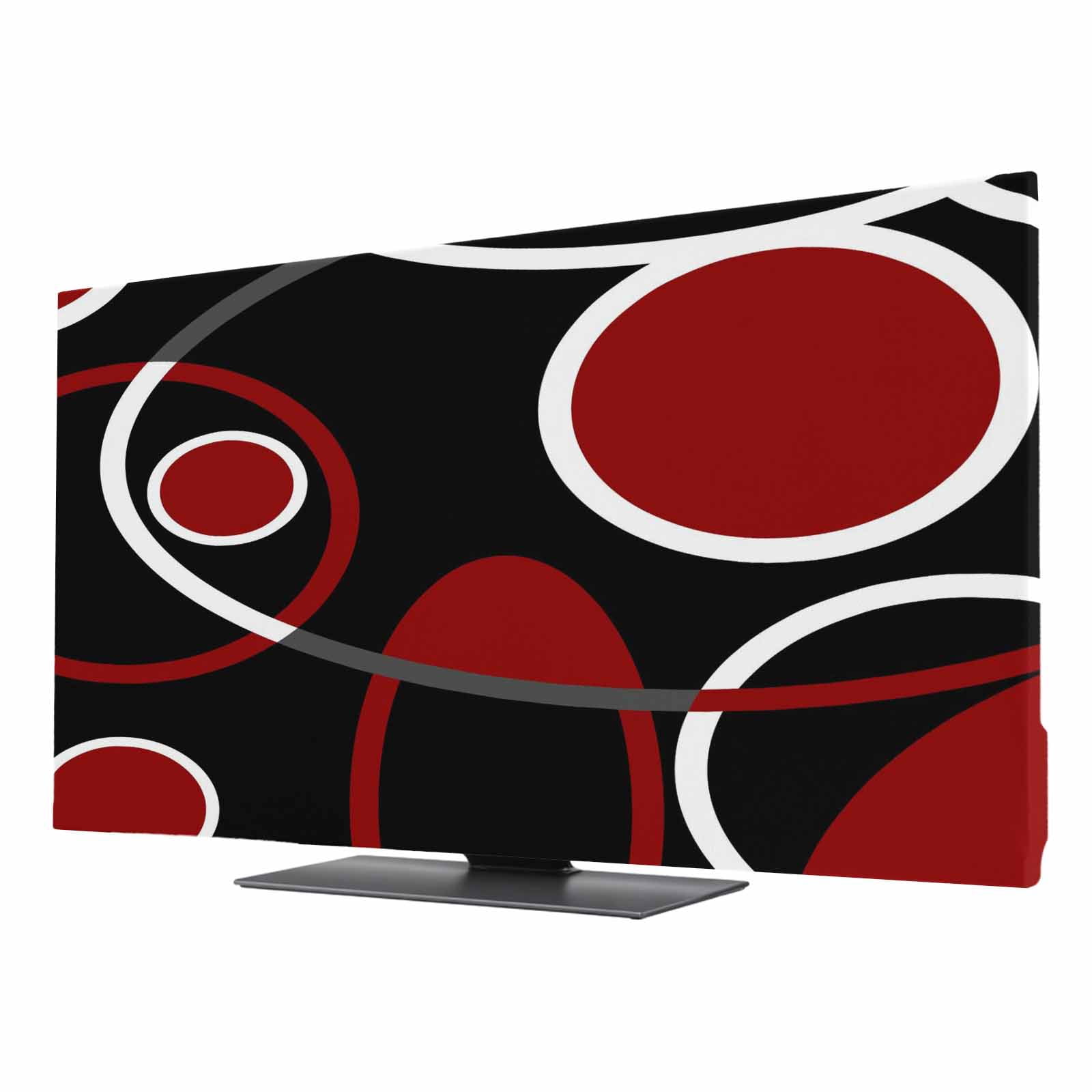 Black Red TV Cover for 75 Inch Screen, Stretch Fabric Dustproof TV ...