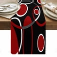 thumbnail image 1 of Black Red Table Runner - 90 Inch Long, Kitchen Dining Table Runner Dresser Scarves, White Circle Geometric Abstract Texture Farmhouse Decor for Coffee Tables Wedding Party Banquet, 1 of 8