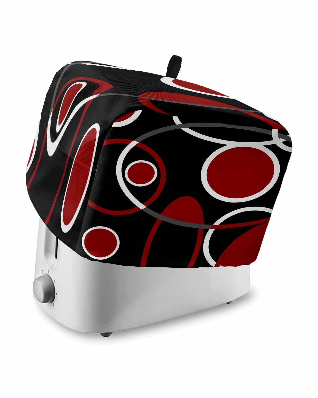 Black Red Toaster Cover 4 Slice, Large Kitchen Appliance Covers, White