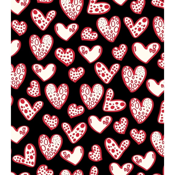 TNCT Black, Red & White Heart Pattern Edible Image Chocolate Transfer Sheet, Multicolor