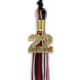thumbnail image 1 of Black/Red/White Mixed Color Graduation Tassel with Gold Date Drop, 1 of 2