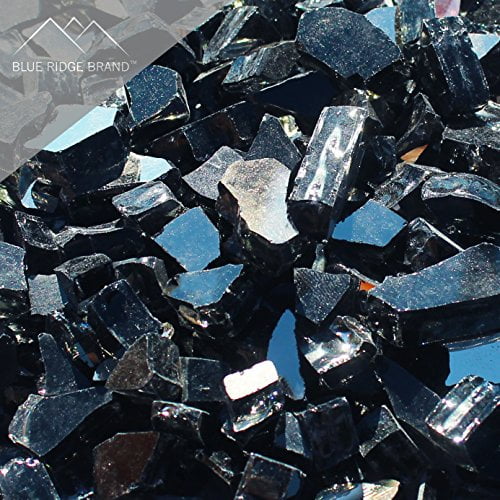 Black Reflective Fire Pit Glass 10 lbs - Black