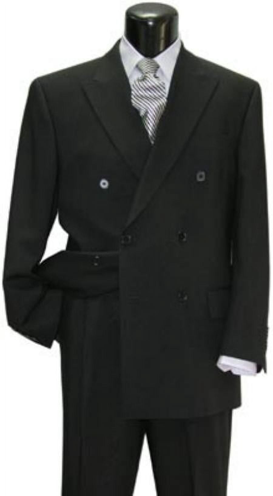 Regular Fit Double Breasted 2 Piece Suit with Flexible Elastic Waistband Light Gray F-DC900 main image 0