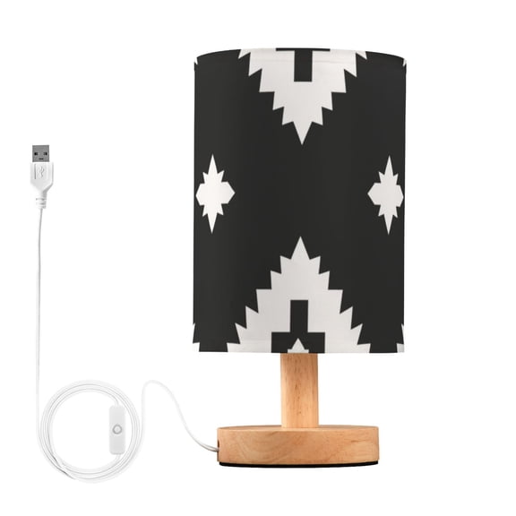 Black Regular Squares Table Lamp with USB Port LED Warm Light Lamp Night Light Home Decor