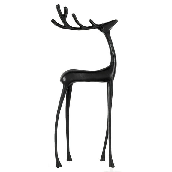 Black Reindeer Christmas Decor, Modern Sculpture for Mantel Bookshelf, Black Reindeer Christmas Figurine, Elegant Holiday Indoor Decor with Minimalist Design, Year-Round Home Accent Christmas Gift