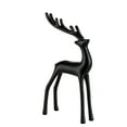 thumbnail image 1 of Black Reindeer Statue - Small Alloy Deer Sculpture Christmas Figurine - Modern Elegant Holiday Decor for Tabletop, Mantel, Living Room, Office, 1 of 4