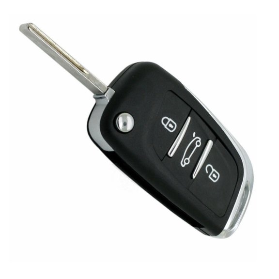 Black Remote 3 Button Flip Key Shell refit Protective Case for CITROEN