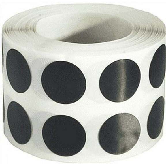 Black Removable Circle Stickers, 0.5 Inch Round, 1000 Labels on a Roll