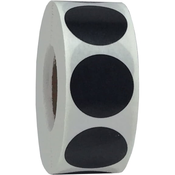 Black Removable Color Coding Labels for Organizing Inventory 19 mm 0.75 Inch Round Circle Dots 500 Total Adhesive Stickers On A Roll