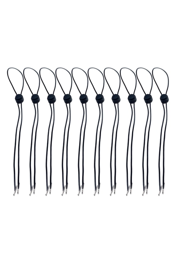 Black Removable Hat Chin Cord Set Adjustable Strap With Spring Stop Lock For Windproof Protections