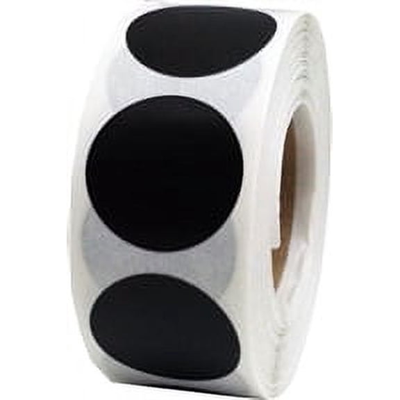 Black Removable Organizing Inventory Color Coding Labels | 0.75" inch Round - 500 Pack | InStockLabels.com