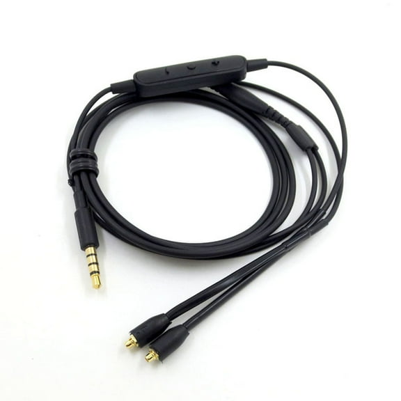 Black Replacement Earphone Audio Cable with Remote 3.5MM Audio Jack Phone for Shure SE215 SE535 MMCX Earphone