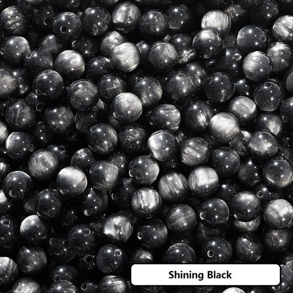 Black Resin Beads For Bracelet Making 8Mm Round Beads For Keychain Diy Crafts Jewelry Making Supplies Multicolor Beads For Necklace Keychain Decorations