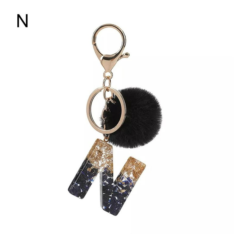 Howah Multicolor Letter A - Z Initial Letter Resin Keychain Accessories  Cute Premium Bag Charm